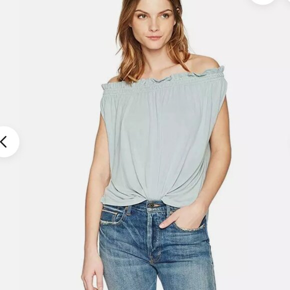 Lucky Brand Small Rose Pink Sandwash Off The Shoulder Top - Picture 4 of 5